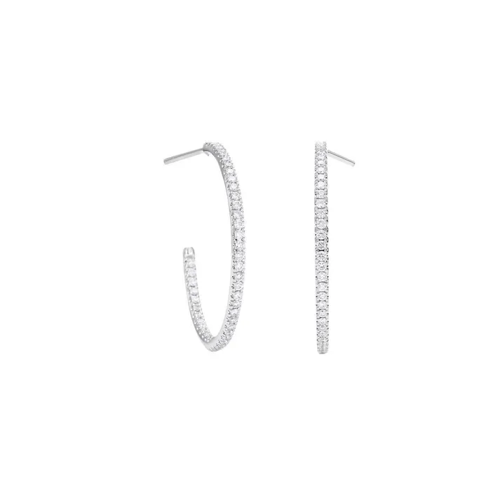 GB Earrings 450 Carats Round Cut Natural Earth Mined Diamonds Women Hoop Earrings 14K White Gold GB Earrings 450 Carats Round Cut Natural Earth Mined Diamonds Women Hoop Earrings 14K White Gold
