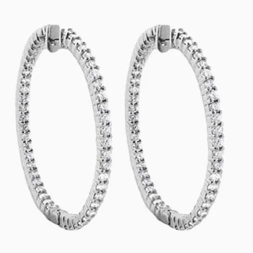 GB Earrings 460 Carats Round Cut Natural Earth Mined Diamonds Women Hoop Earrings 14K Gold White GB Earrings 460 Carats Round Cut Natural Earth Mined Diamonds Women Hoop Earrings 14K Gold White