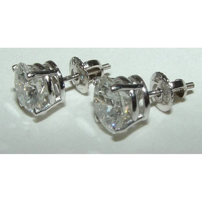 GB Earrings 4 Carat F Vs1 Round Brilliant Natural Earth Mined Diamond Studs Earrings Platinum GB Earrings 4 Carat F Vs1 Round Brilliant Natural Earth Mined Diamond Studs Earrings Platinum