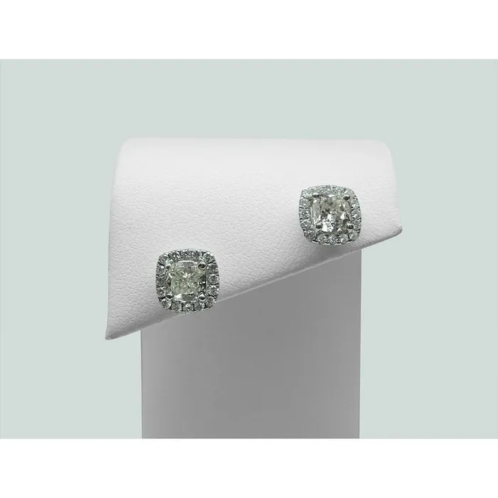 GB Earrings Halo Cushion Round Cut Real Natural Earth Mined Diamond Stud Earring 232 Carat White Gold 14K GB Earrings Halo Cushion Round Cut Real Natural Earth Mined Diamond Stud Earring 232 Carat White Gold 14K