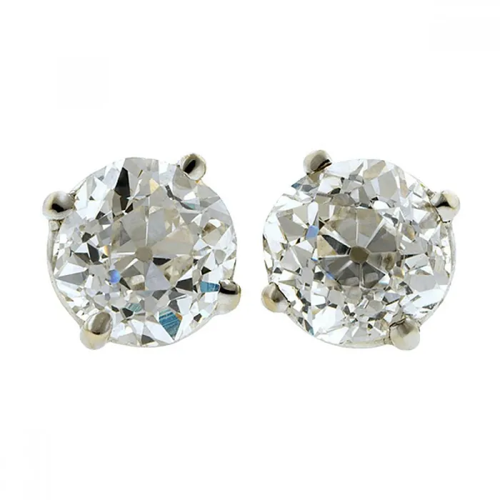 GB Earrings Stud Lady Earring 3 Carats Old Miner Natural Earth Mined Diamond White Gold 14K GB Earrings Stud Lady Earring 3 Carats Old Miner Natural Earth Mined Diamond White Gold 14K