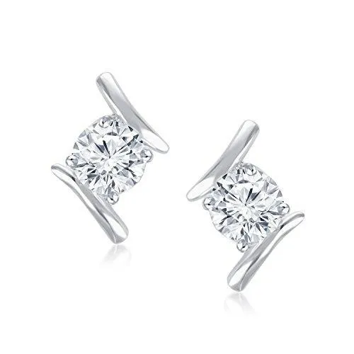 GB Earrings White Gold 14K Bezel Set 190 Ct Round Cut Natural Earth Mined Diamonds Studs Earrings New GB Earrings White Gold 14K Bezel Set 190 Ct Round Cut Natural Earth Mined Diamonds Studs Earrings New