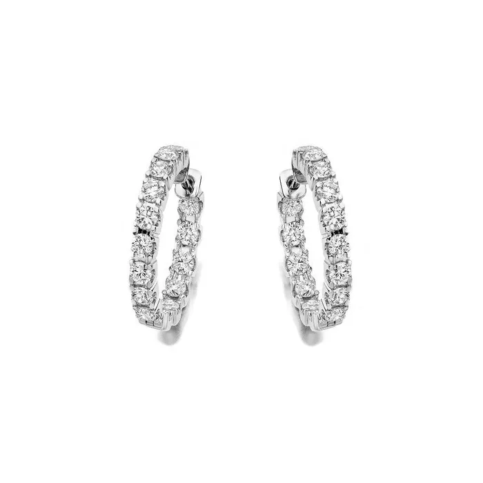 GB Earrings Women Hoop Earrings Prong Set 630 Carats Natural Earth Mined Diamonds White Gold 14K GB Earrings Women Hoop Earrings Prong Set 630 Carats Natural Earth Mined Diamonds White Gold 14K
