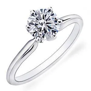GB Rings 125 Ct White Gold Ladies Round Cut Solitaire Natural Earth Mined Diamond Wedding Ring