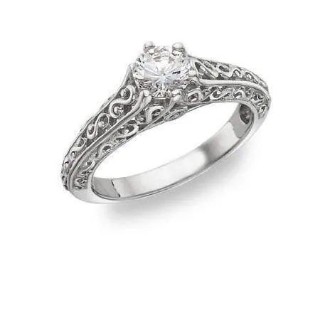 GB Rings 135 Carats Natural Earth Mined Diamond Antique Look Engagement Ring New White Gold 14K GB Rings 135 Carats Natural Earth Mined Diamond Antique Look Engagement Ring New White Gold 14K