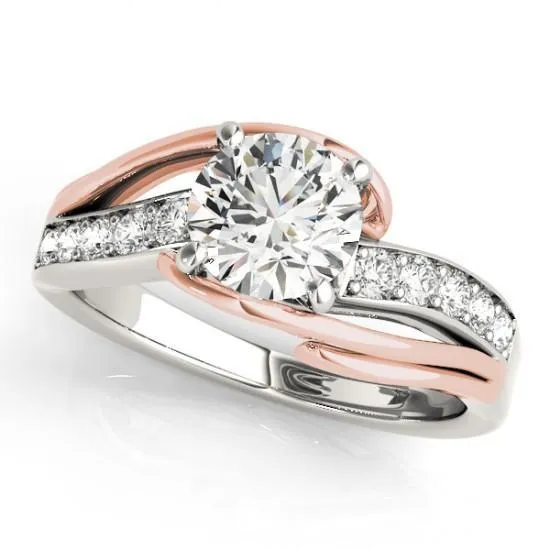 GB Rings 175 Carats Natural Earth Mined Diamond Solitaire With Accents Ring Two Tone Gold 14K GB Rings 175 Carats Natural Earth Mined Diamond Solitaire With Accents Ring Two Tone Gold 14K