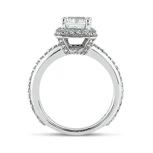 GB Rings 175 Ct Cushion Round Natural Earth Mined Diamond Halo Ring GB Rings 175 Ct Cushion Round Natural Earth Mined Diamond Halo Ring