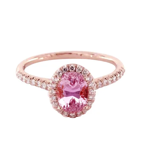 GB Rings 1580 Carats Prong Set Pink Kunzite And Natural Earth Mined Diamonds Ring Rose Gold 14K GB Rings 1580 Carats Prong Set Pink Kunzite And Natural Earth Mined Diamonds Ring Rose Gold 14K