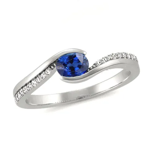 GB Rings 2 Ct Oval Cut Sri Lanka Sapphire And Natural Earth Mined Diamond Ring White Gold 14K GB Rings 2 Ct Oval Cut Sri Lanka Sapphire And Natural Earth Mined Diamond Ring White Gold 14K