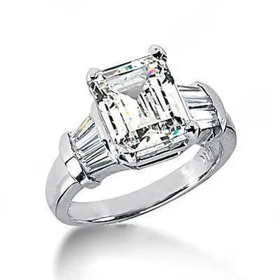GB Rings Emerald Cut Lab Grown Large Diamonds Ring 9 Ct Gold Three Stone Jewelry GB Rings Emerald Cut Lab Grown Large Diamonds Ring 9 Ct Gold Three Stone Jewelry