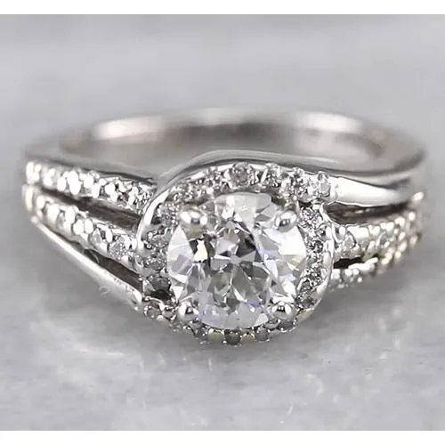 GB Rings Engagement Halo Round Natural Earth Mined Diamond Ring 2 Carats White Gold 14K GB Rings Engagement Halo Round Natural Earth Mined Diamond Ring 2 Carats White Gold 14K