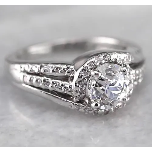 GB Rings Engagement Halo Round Natural Earth Mined Diamond Ring 2 Carats White Gold 14K GB Rings Engagement Halo Round Natural Earth Mined Diamond Ring 2 Carats White Gold 14K