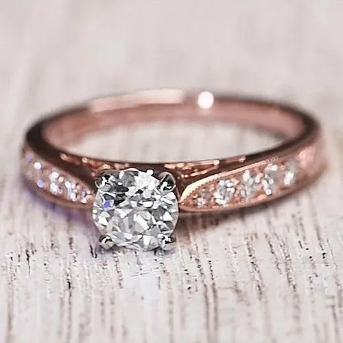 GB Rings Engagement Ring 150 Carats 14K Rose Gold Natural Earth Mined Diamond GB Rings Engagement Ring 150 Carats 14K Rose Gold Natural Earth Mined Diamond