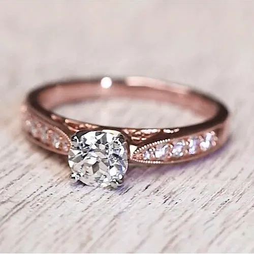 GB Rings Engagement Ring 150 Carats 14K Rose Gold Natural Earth Mined Diamond GB Rings Engagement Ring 150 Carats 14K Rose Gold Natural Earth Mined Diamond