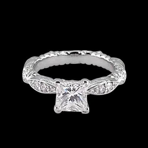GB Rings Princess Round Natural Earth Mined Diamond Engagement Ring 150 Carats White Gold 14K GB Rings Princess Round Natural Earth Mined Diamond Engagement Ring 150 Carats White Gold 14K