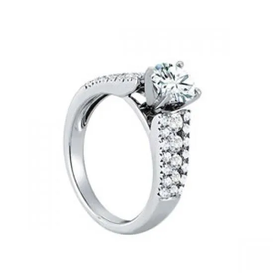 GB Rings Round Natural Earth Mined Diamonds 2 Carats Solitaire With Accents Ring White Gold 14K GB Rings Round Natural Earth Mined Diamonds 2 Carats Solitaire With Accents Ring White Gold 14K