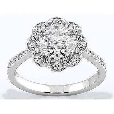 GB Rings Solitaire Accent 325 Carats Real Natural Earth Mined Diamonds Wedding Ring White Gold 14K GB Rings Solitaire Accent 325 Carats Real Natural Earth Mined Diamonds Wedding Ring White Gold 14K