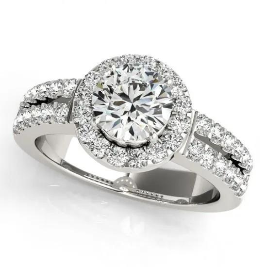 GB Rings Solitaire With Accents Halo Ring 150 Carats Round Natural Earth Mined Diamonds White Gold 14K GB Rings Solitaire With Accents Halo Ring 150 Carats Round Natural Earth Mined Diamonds White Gold 14K