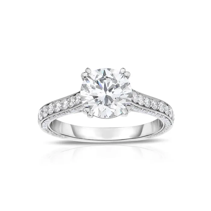 GB Rings Sparkling Round Cut 375 Carats Natural Earth Mined Diamond Anniversary Ring Prong Set