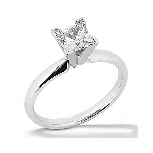 GB Rings White Gold Solitaire Princess Cut Natural Earth Mined Diamond Ring 251 Ct GB Rings White Gold Solitaire Princess Cut Natural Earth Mined Diamond Ring 251 Ct