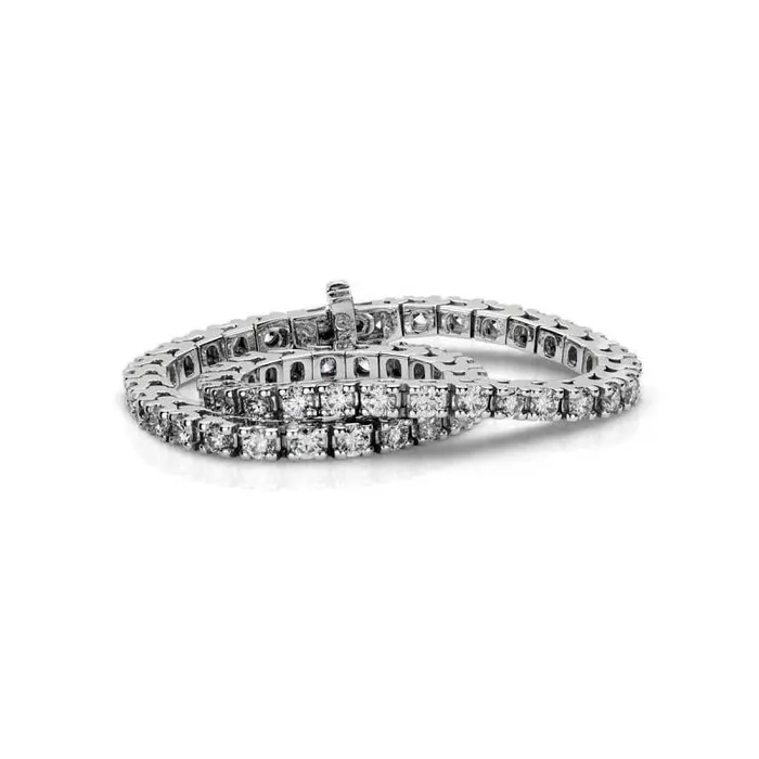 GB Round Natural Earth Mined Diamond Tennis Bracelet White Gold Jewelry 780 Ct Prong Setting Bracelets
