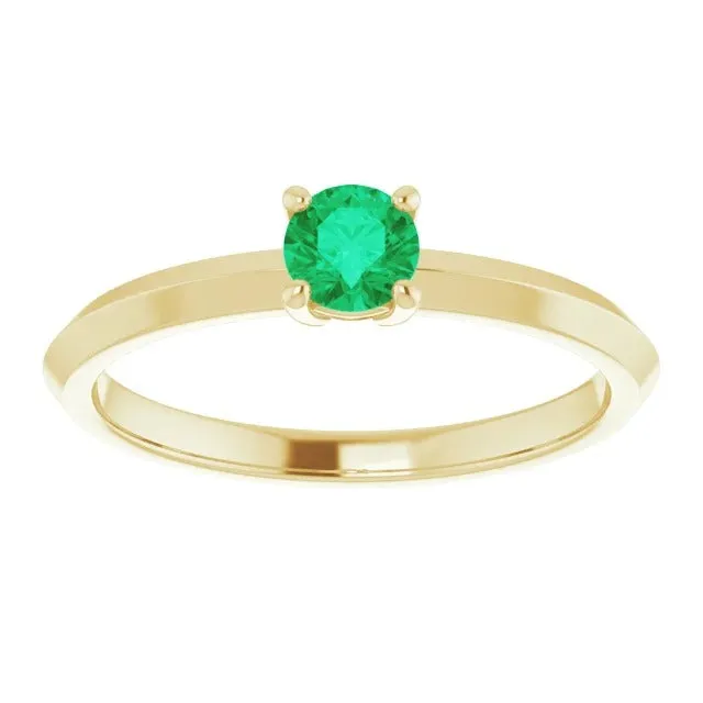 GB Solitaire Engagement Ring 125 Carats Green Emerald Yellow Gold 14K Rings GB Solitaire Engagement Ring 125 Carats Green Emerald Yellow Gold 14K Rings