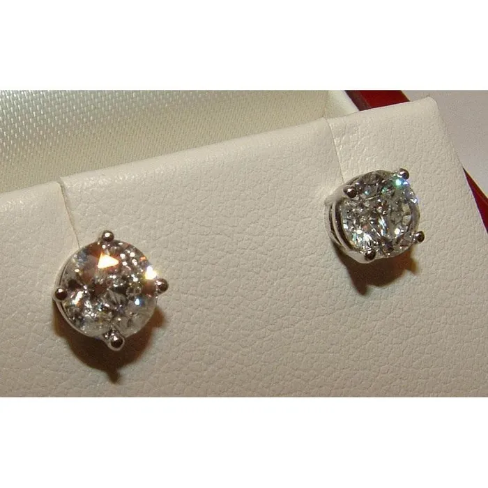 GB Stud Earrings 142 Ct White Gold Earring Round Natural Earth Mined Diamond Earrings