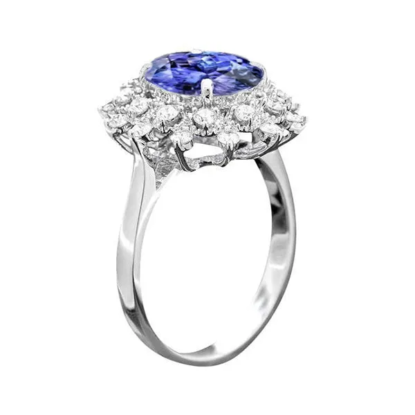 GB Tanzanite Round Natural Earth Mined Diamond 375 Carat Ring White Gold 14K Rings GB Tanzanite Round Natural Earth Mined Diamond 375 Carat Ring White Gold 14K Rings