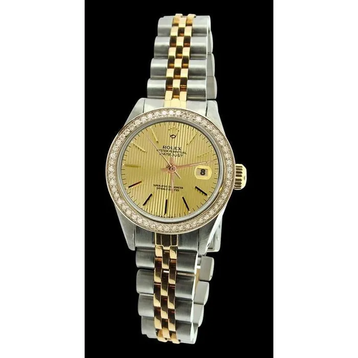 GB Watches Datejust Champagne Stick Dial Rolex Lady Watch Ss Bezel