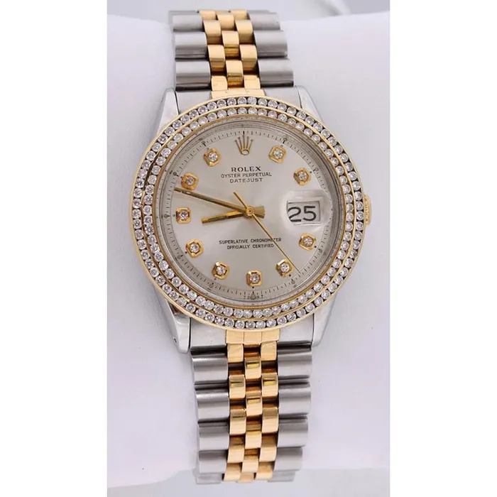 GB Watches Rolex Datejust Watch Double Row Diamond Bezel Date Just