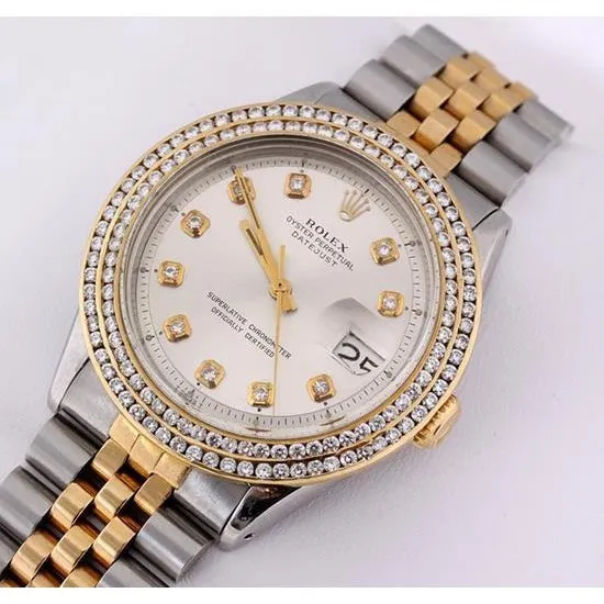 GB Watches Rolex Datejust Watch Double Row Diamond Bezel Date Just