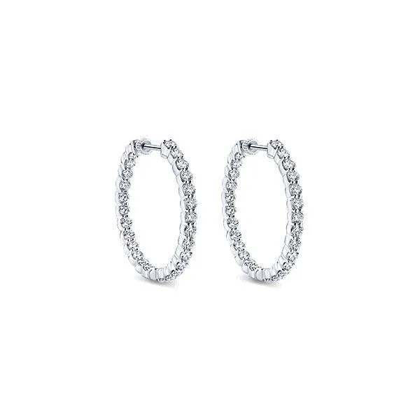 GB White Gold 270 Ct Round Cut Natural Earth Mined Diamonds Ladies Hoop Earring Earrings GB White Gold 270 Ct Round Cut Natural Earth Mined Diamonds Ladies Hoop Earring Earrings