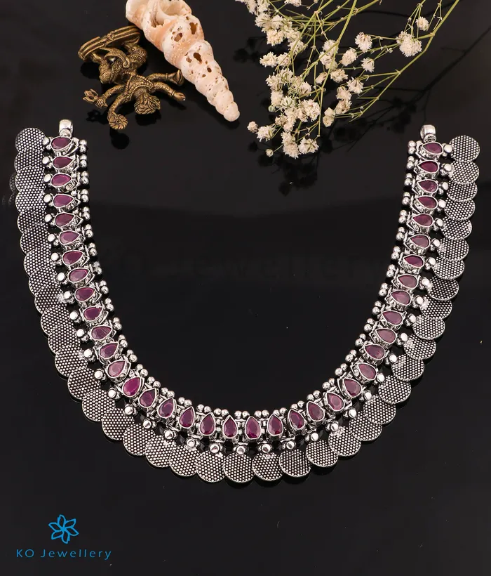Gemstone Necklaces The Ahilya Silver Gemstone Necklace