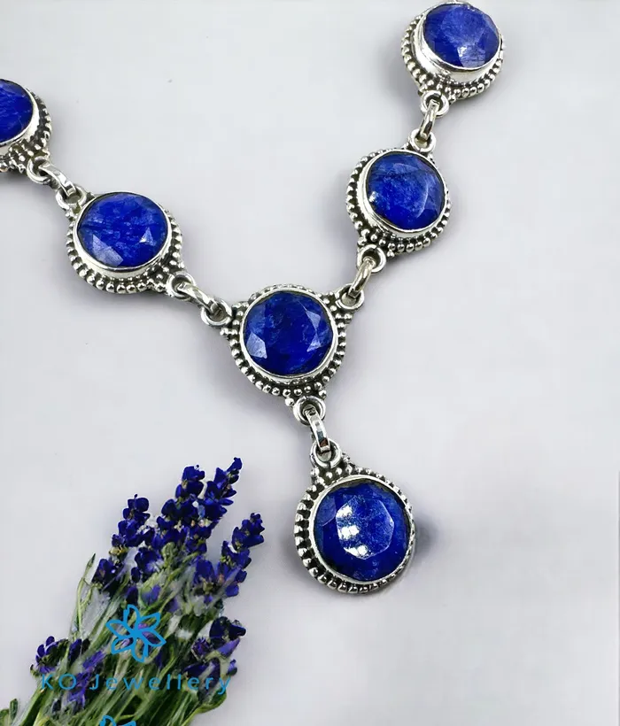 Gemstone The Silver Gemstone Necklace Earrings Blue Earrings