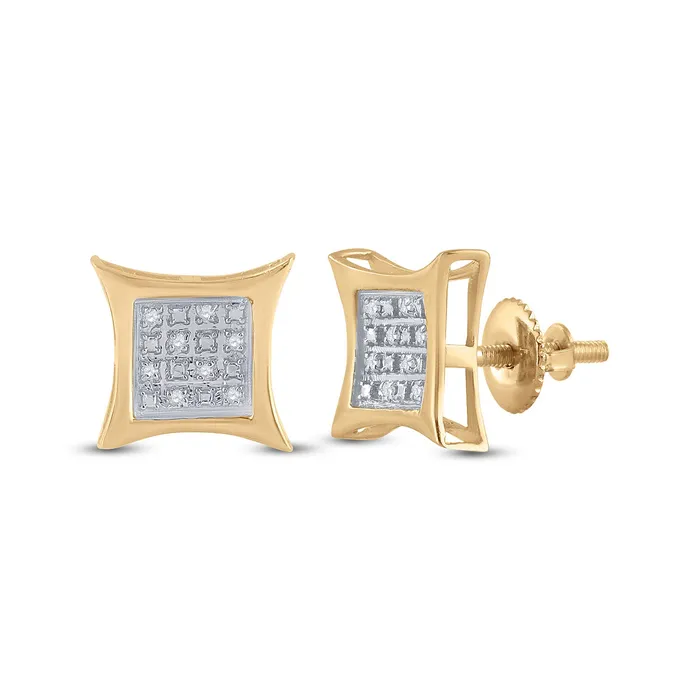 GND YellowTone Sterling Silver Round Diamond Square Kite Earrings 03 Cttw GND Earrings GND YellowTone Sterling Silver Round Diamond Square Kite Earrings 03 Cttw GND Earrings