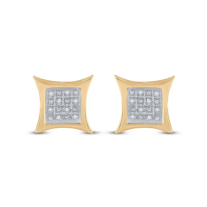 GND YellowTone Sterling Silver Round Diamond Square Kite Earrings 03 Cttw GND Earrings GND YellowTone Sterling Silver Round Diamond Square Kite Earrings 03 Cttw GND Earrings