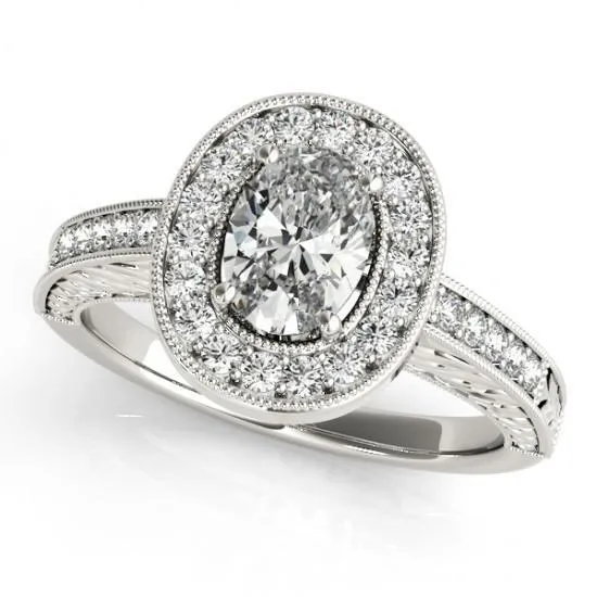 Halo Natural Earth Mined Diamond Vintage Style Engagement Ring 125 Carat Solid WG 14K GB Rings Halo Natural Earth Mined Diamond Vintage Style Engagement Ring 125 Carat Solid WG 14K GB Rings