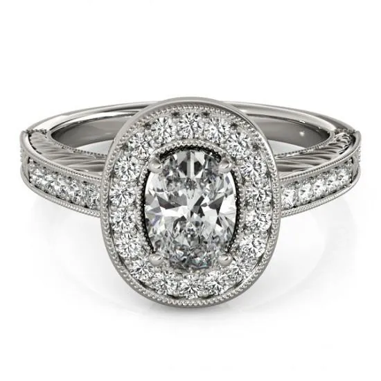 Halo Natural Earth Mined Diamond Vintage Style Engagement Ring 125 Carat Solid WG 14K GB Rings Halo Natural Earth Mined Diamond Vintage Style Engagement Ring 125 Carat Solid WG 14K GB Rings