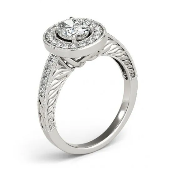 Halo Natural Earth Mined Diamond Vintage Style Engagement Ring 125 Carat Solid WG 14K GB Rings Halo Natural Earth Mined Diamond Vintage Style Engagement Ring 125 Carat Solid WG 14K GB Rings