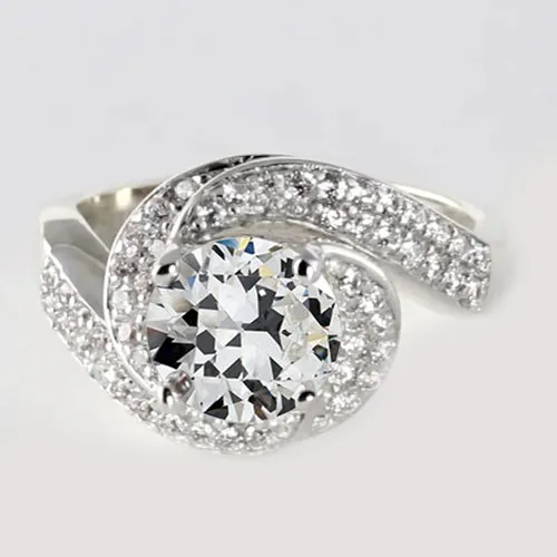 Halo Wedding Ring Old Miner Natural Earth Mined Diamond Twisted Shank 4 Carats Gold HarryChadEntcom Rings Halo Wedding Ring Old Miner Natural Earth Mined Diamond Twisted Shank 4 Carats Gold HarryChadEntcom Rings
