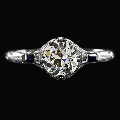 HarryChadEntcom 3 Stone Art Deco Jewelry New Old Cut Natural Earth Mined Diamond Blue Sapphires Ring Rings HarryChadEntcom 3 Stone Art Deco Jewelry New Old Cut Natural Earth Mined Diamond Blue Sapphires Ring Rings