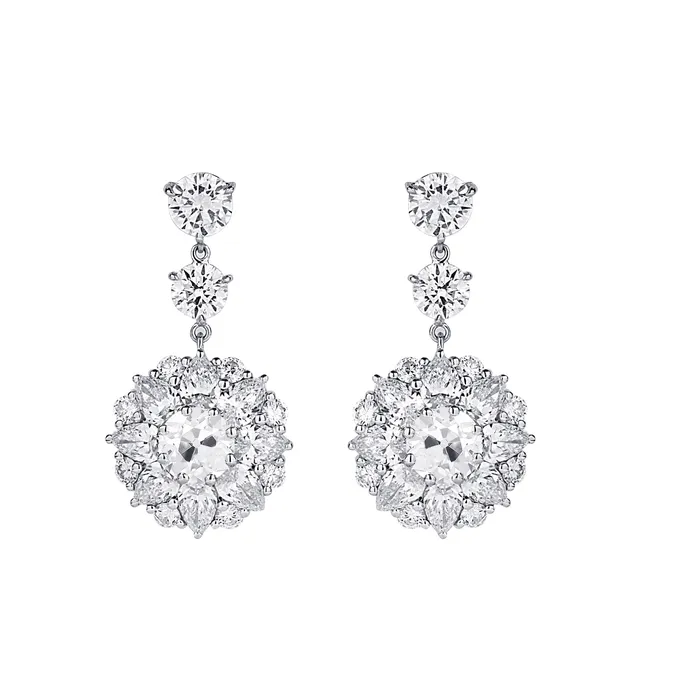 HarryChadEntcom Earrings Real Natural Earth Mined Diamond Halo Drop Earrings Round Cut Old Miner 350 Carats White Gold HarryChadEntcom Earrings Real Natural Earth Mined Diamond Halo Drop Earrings Round Cut Old Miner 350 Carats White Gold
