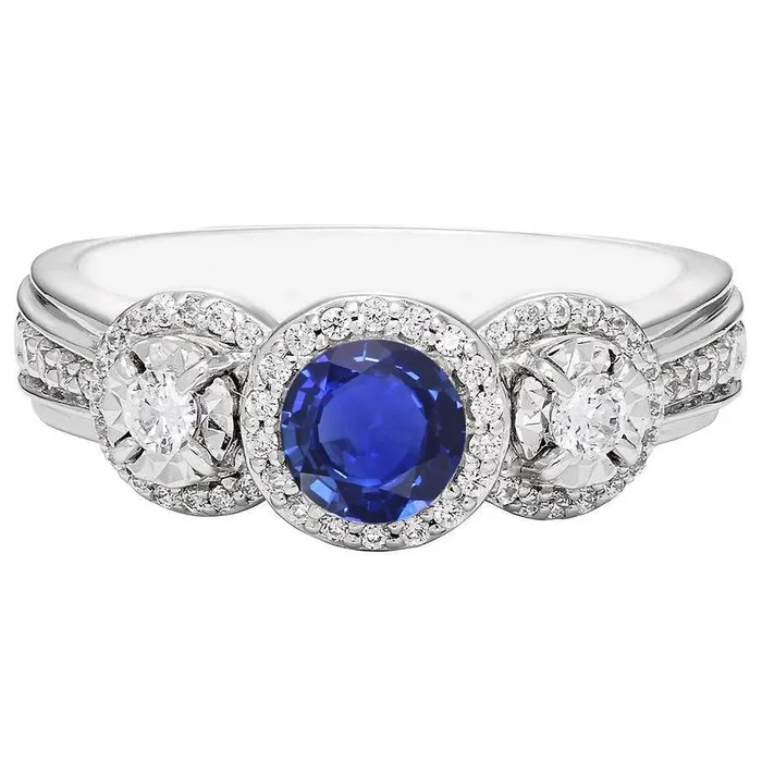 HarryChadEntcom Natural Earth Mined Diamond Halo Round Blue Sapphire Ring 5 Carats Ladies Jewelry Rings HarryChadEntcom Natural Earth Mined Diamond Halo Round Blue Sapphire Ring 5 Carats Ladies Jewelry Rings