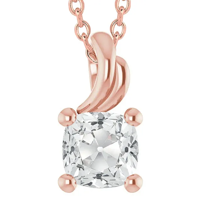 HarryChadEntcom Necklaces 5 Carats Cushion Old Cut Womens Natural Earth Mined Diamond Pendant 14K Rose Gold HarryChadEntcom Necklaces 5 Carats Cushion Old Cut Womens Natural Earth Mined Diamond Pendant 14K Rose Gold