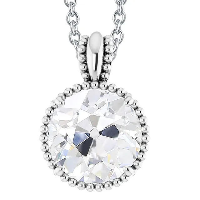 HarryChadEntcom Necklaces Gold Genuine Natural Earth Mined Diamond Solitaire Pendant Round Old Mine Cut 5 Carats Jewelry HarryChadEntcom Necklaces Gold Genuine Natural Earth Mined Diamond Solitaire Pendant Round Old Mine Cut 5 Carats Jewelry