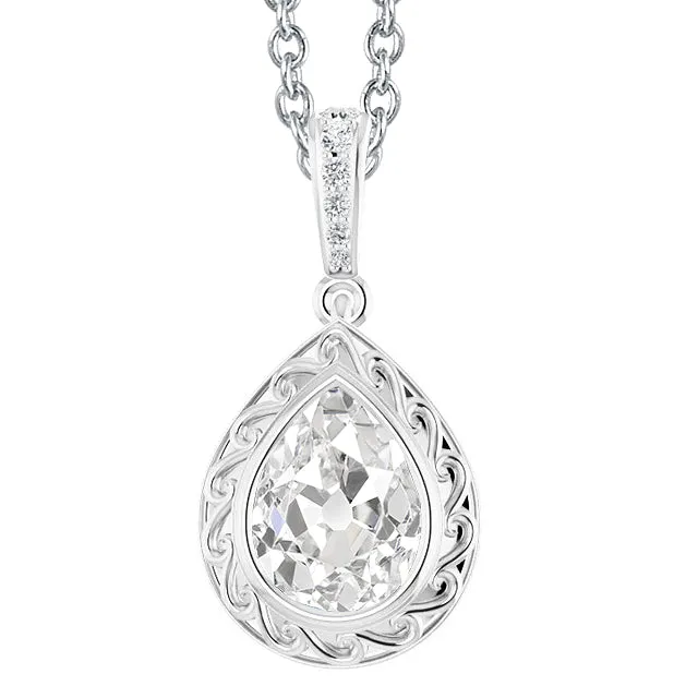 HarryChadEntcom Necklaces Gold Natural Earth Mined Diamond Pendant With Bail Bezel Set Pear Old Miner 3 Carats HarryChadEntcom Necklaces Gold Natural Earth Mined Diamond Pendant With Bail Bezel Set Pear Old Miner 3 Carats