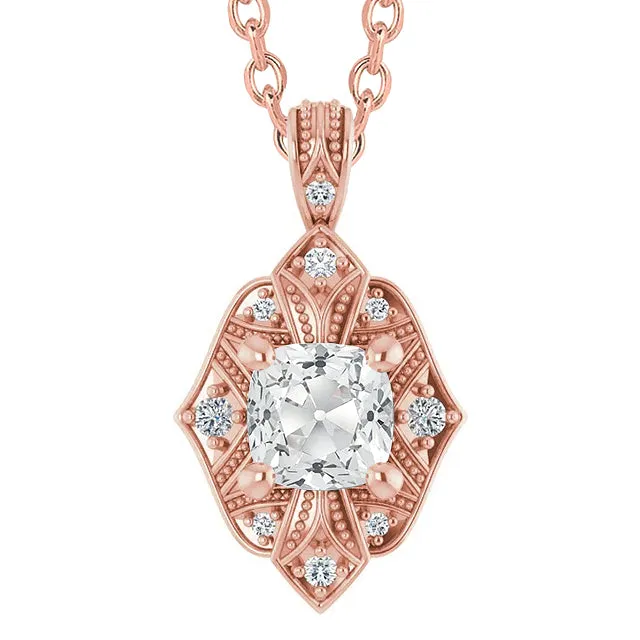 HarryChadEntcom Necklaces Ladys Natural Earth Mined Diamond Pendant Round Cushion Old Miner Antique Style 4 Ct HarryChadEntcom Necklaces Ladys Natural Earth Mined Diamond Pendant Round Cushion Old Miner Antique Style 4 Ct