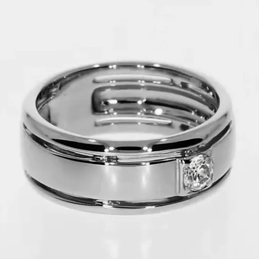 HarryChadEntcom Rings Comfort Fit Mens Band Mined Diamond Ring For Gents