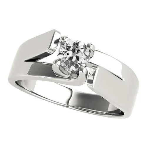 HarryChadEntcom Rings Lady Solitaire Ring Old Mine Cut Genuine Natural Earth Mined Diamond Split Shank 1 Carat HarryChadEntcom Rings Lady Solitaire Ring Old Mine Cut Genuine Natural Earth Mined Diamond Split Shank 1 Carat