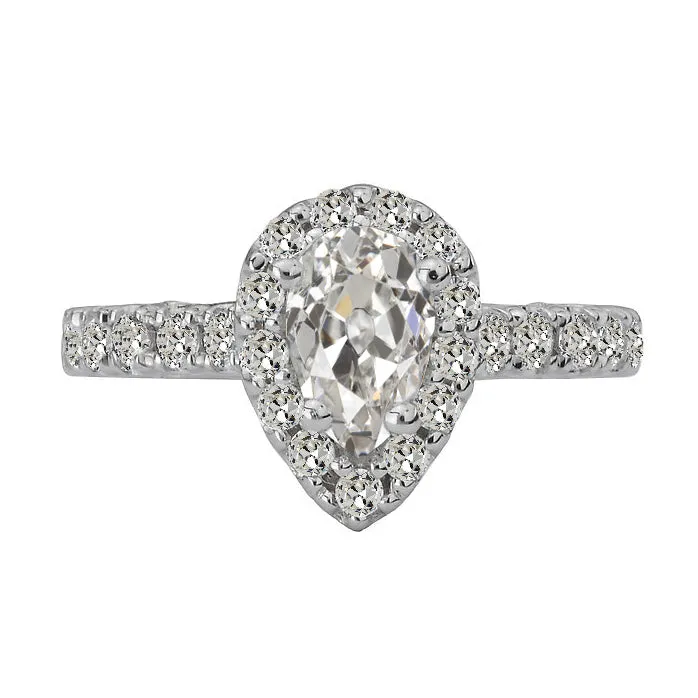 HarryChadEntcom Rings Pear Old Mine Cut Natural Earth Mined Diamond Halo Ring 6 Carats Jewelry HarryChadEntcom Rings Pear Old Mine Cut Natural Earth Mined Diamond Halo Ring 6 Carats Jewelry